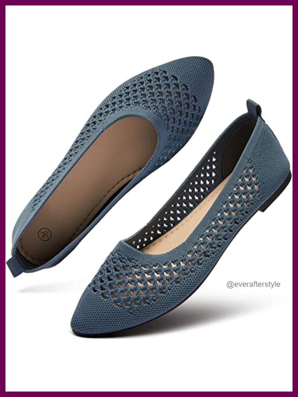Women's Mesh Ballet Flats Memory Foam Slip On Dress Shoes